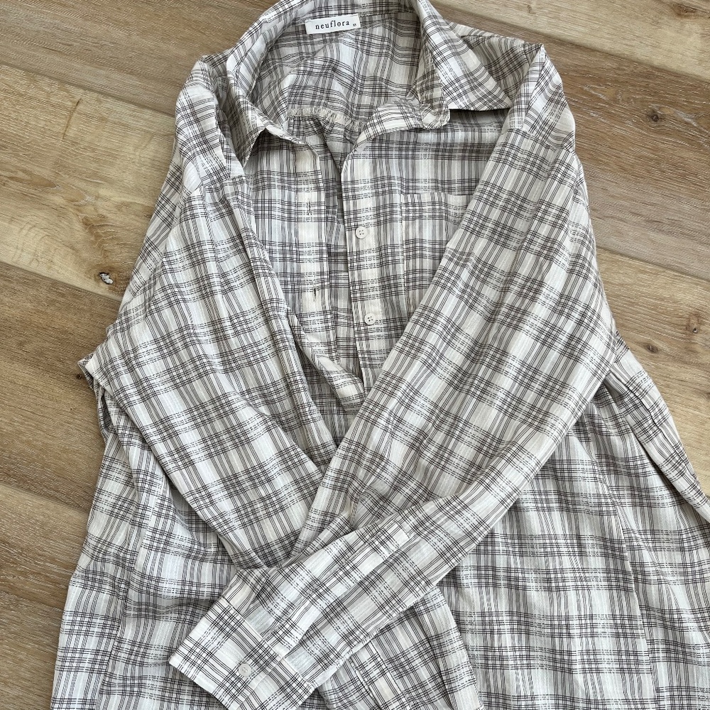 Neuflora Plaid Button-Up Blouse
